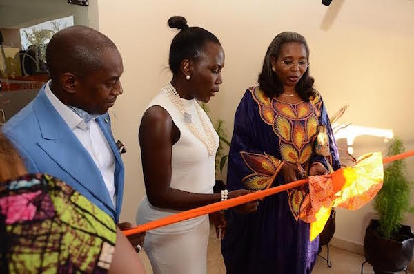 Mrs Ibukun Awosika cutting the ribbo ... of Tara Corporate office launch